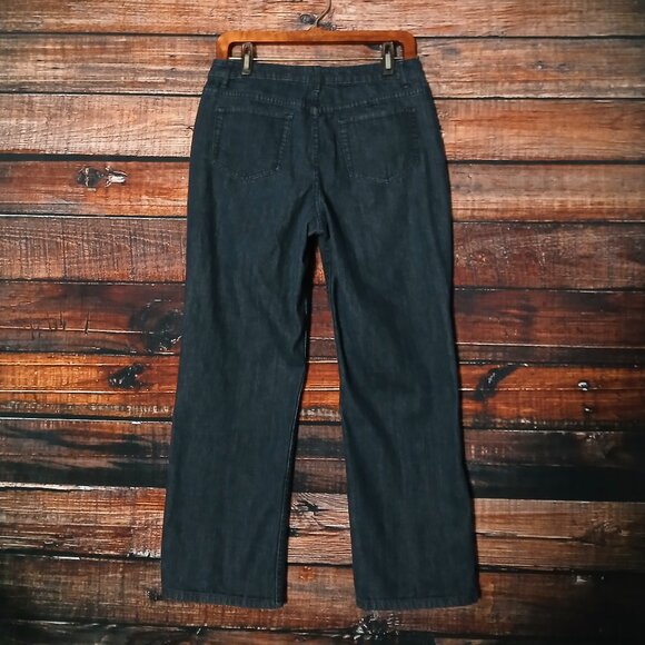 Coldwater Creek Jeans Size 8 Petite 8P Mid Rise Ankle Straight Dark Wash Denim - Picture 3 of 9
